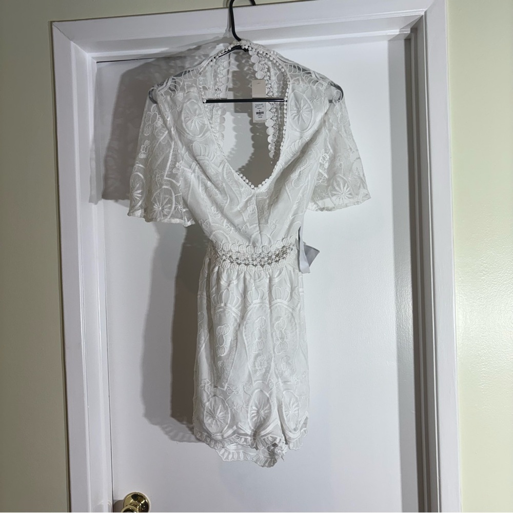 Elegant White Lace Romper